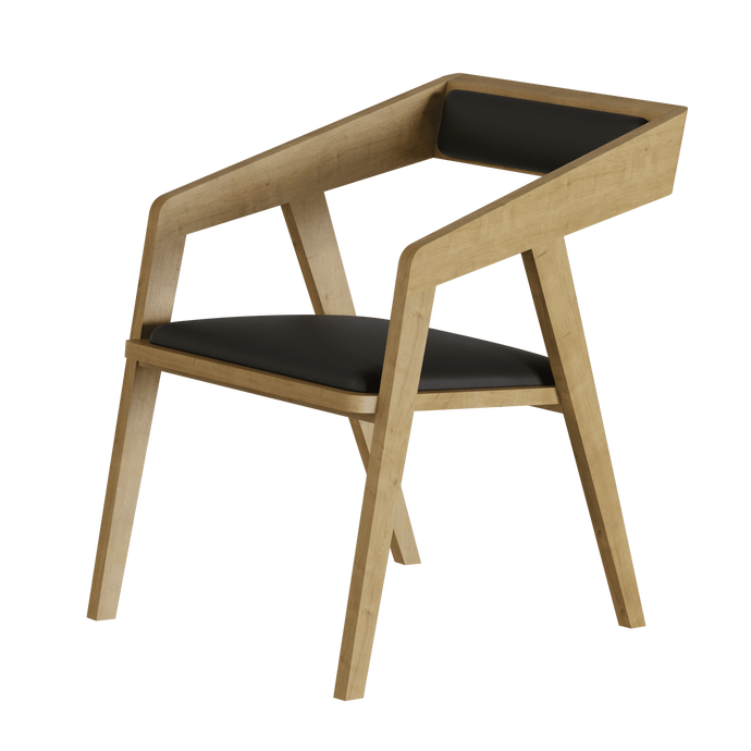 WoodMost solid oak chair with soft seat 0002-KR