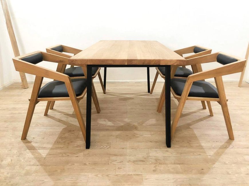 Dining set Oak table 120x60 + 4 WoodMost oak chairs, natural oak 00014-ST