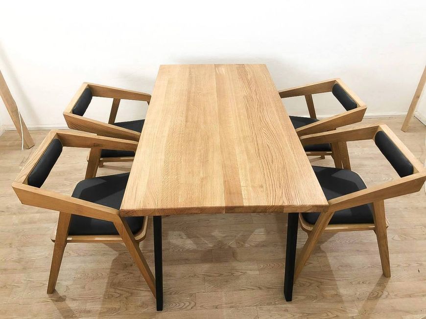 Комплект обідній Стіл дубовий 120x60 + 4 стільці з дуба WoodMost , натуральний дуб 00014-ST