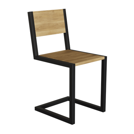 Dębowe krzesło loftowe WoodMost z metalową ramą 0001-KR