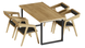 Комплект обідній Стіл дубовий 120x60 + 4 стільці з дуба WoodMost , натуральний дуб 00015-ST