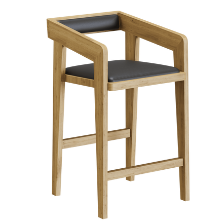 Bar stool made of solid oak WoodMost with soft seat 0008-KR