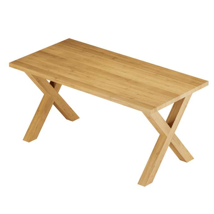 Дерев'яний стіл кухонний Х, обідній з дуба WoodMost 120x60, натуральний дуб 00021/-ST