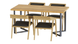 Комплект обідній Стіл дубовий 120x60 + 4 стільці з дуба WoodMost , натуральний дуб 00013/1-ST