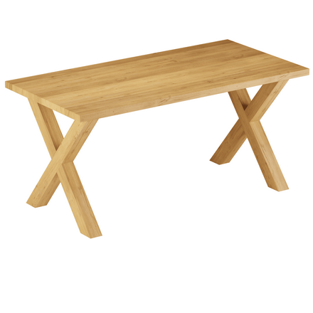 Деревянный стол кухонный Х, обеденный из дуба WoodMost 120x60, натуральный дуб 00021/-ST