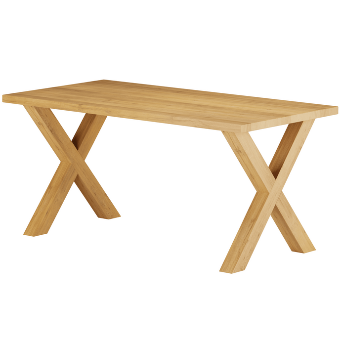 Дерев'яний стіл кухонний Х, обідній з дуба WoodMost 120x60, натуральний дуб 00021/-ST