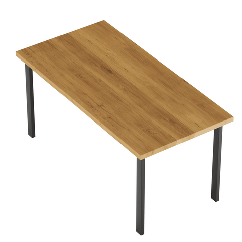 Buy a kitchen oak loft table with a live edge and black supports - WoodMost